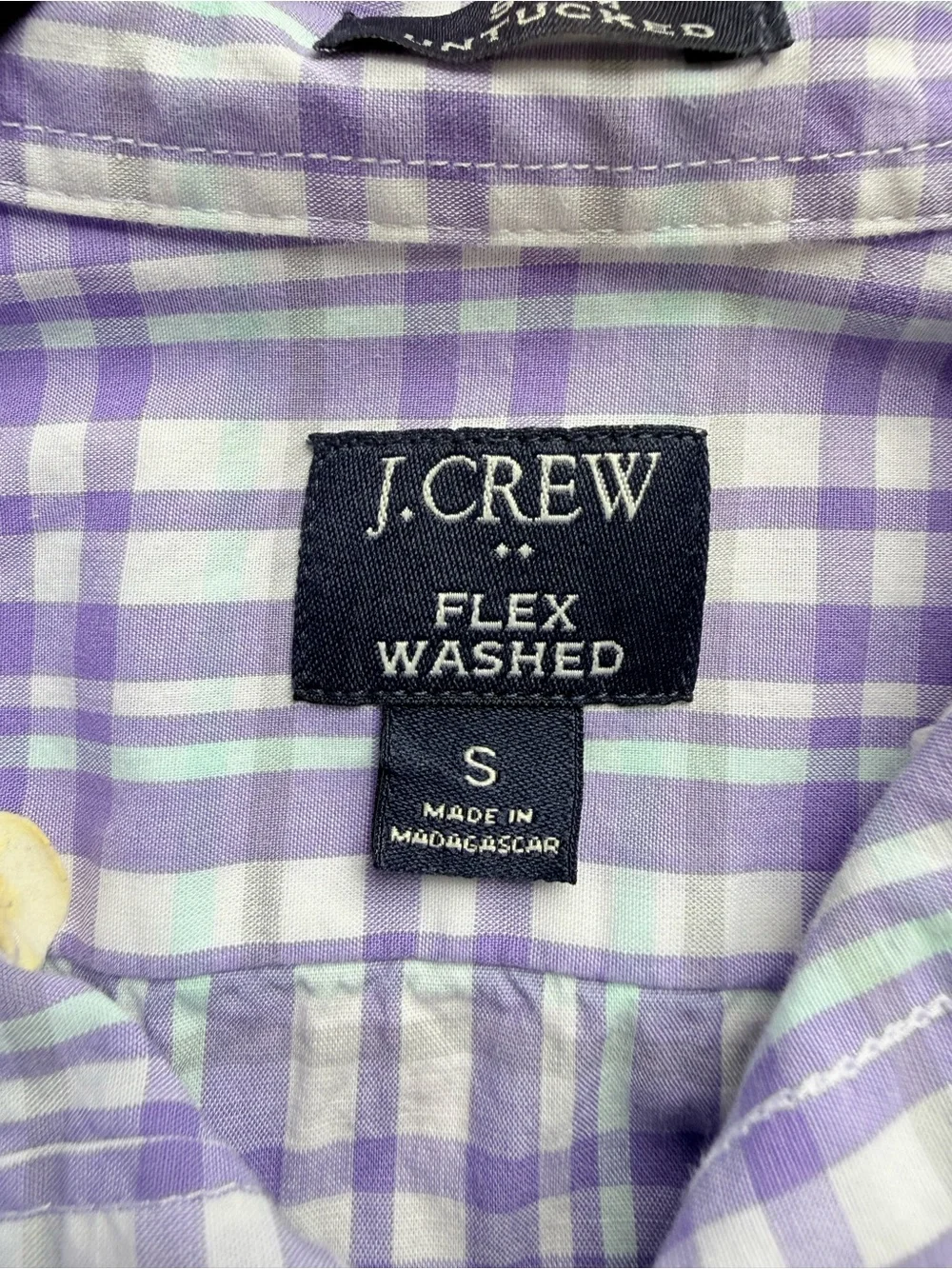 J. Crew Flex washed Lavender‎ Plaid Button-Down Shirt S